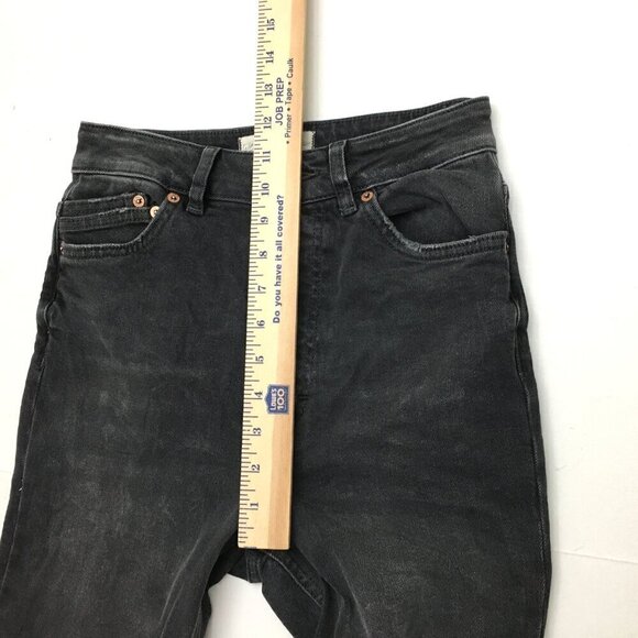We The Free People Jeans Faded Black Zuri Ankle Mom Distressed Button Fly 25 - Picture 6 of 9